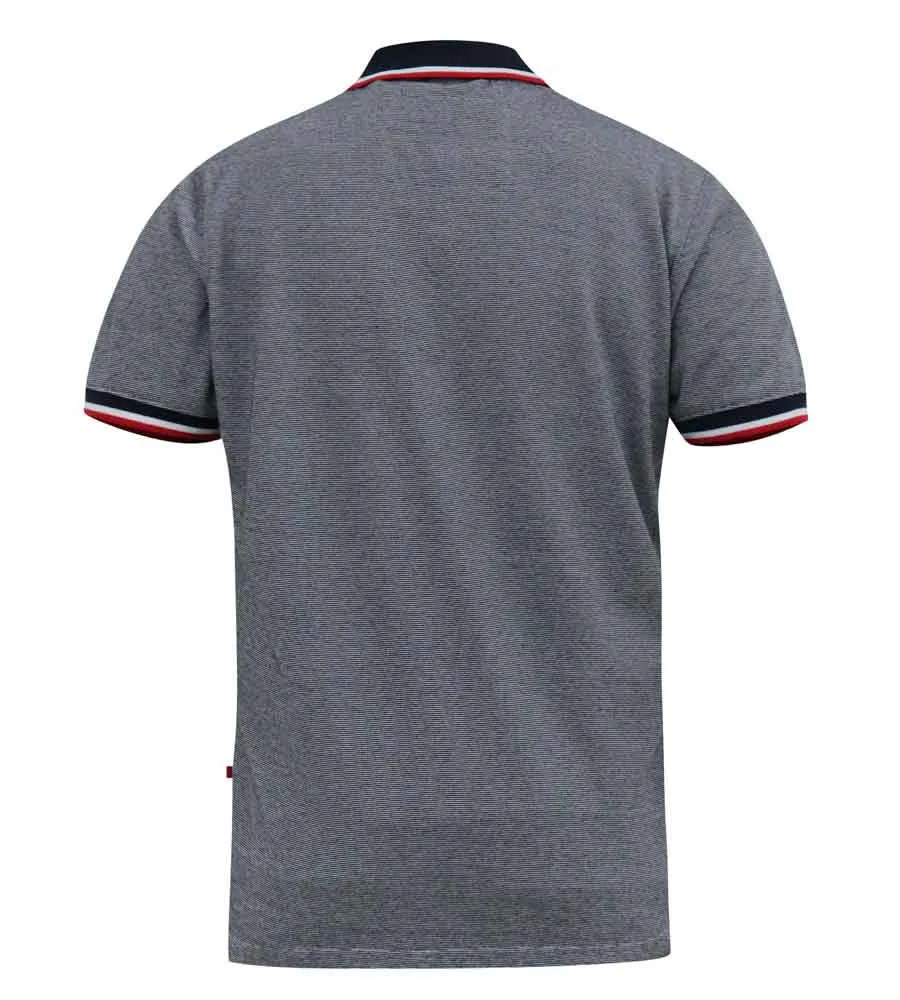 D555 Tall Mens Jersey Polo With Fine Stripe and Ribbed Trims (BAYTON 2)